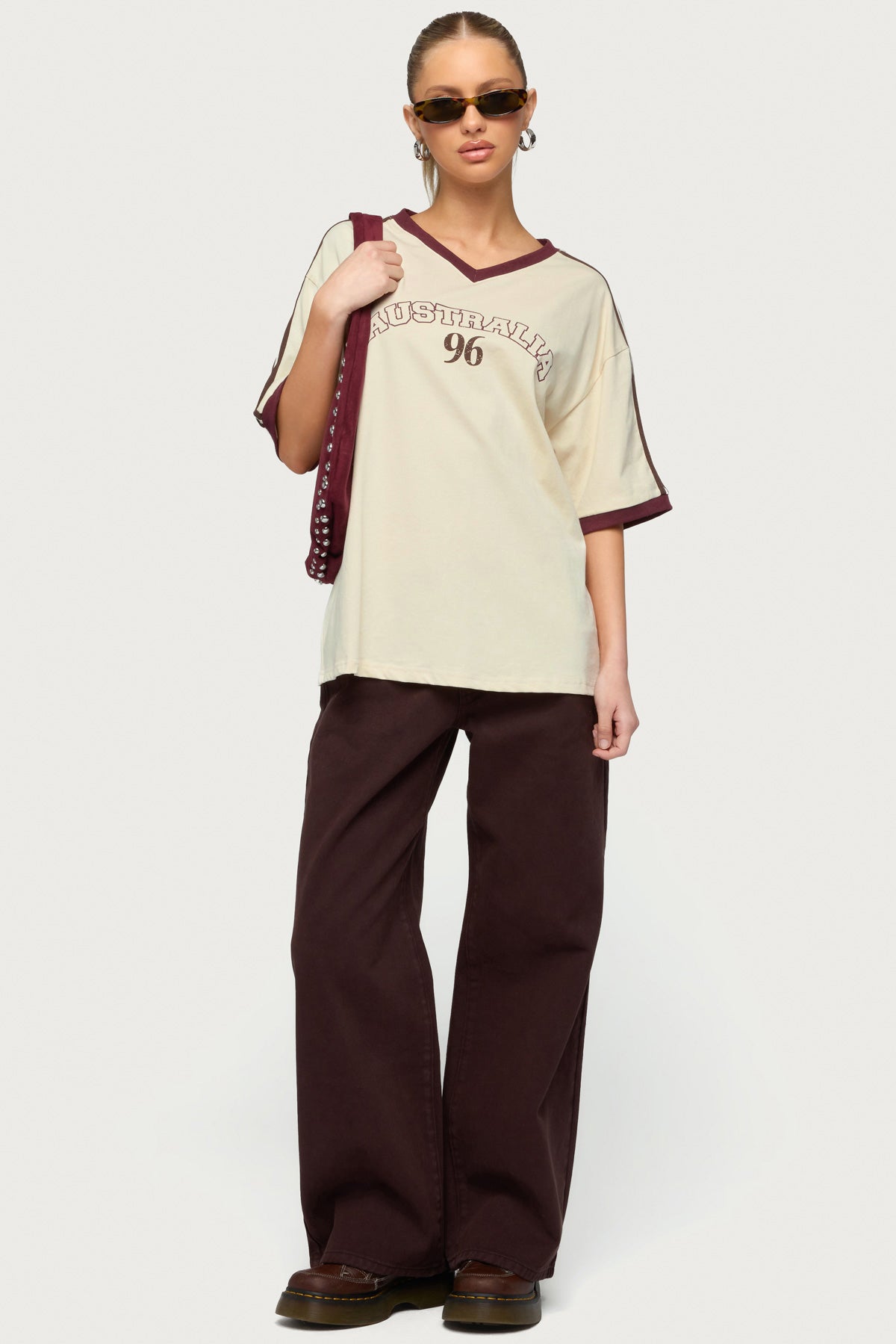 Australia 96 Contrast Oversized T Shirt - Image 2