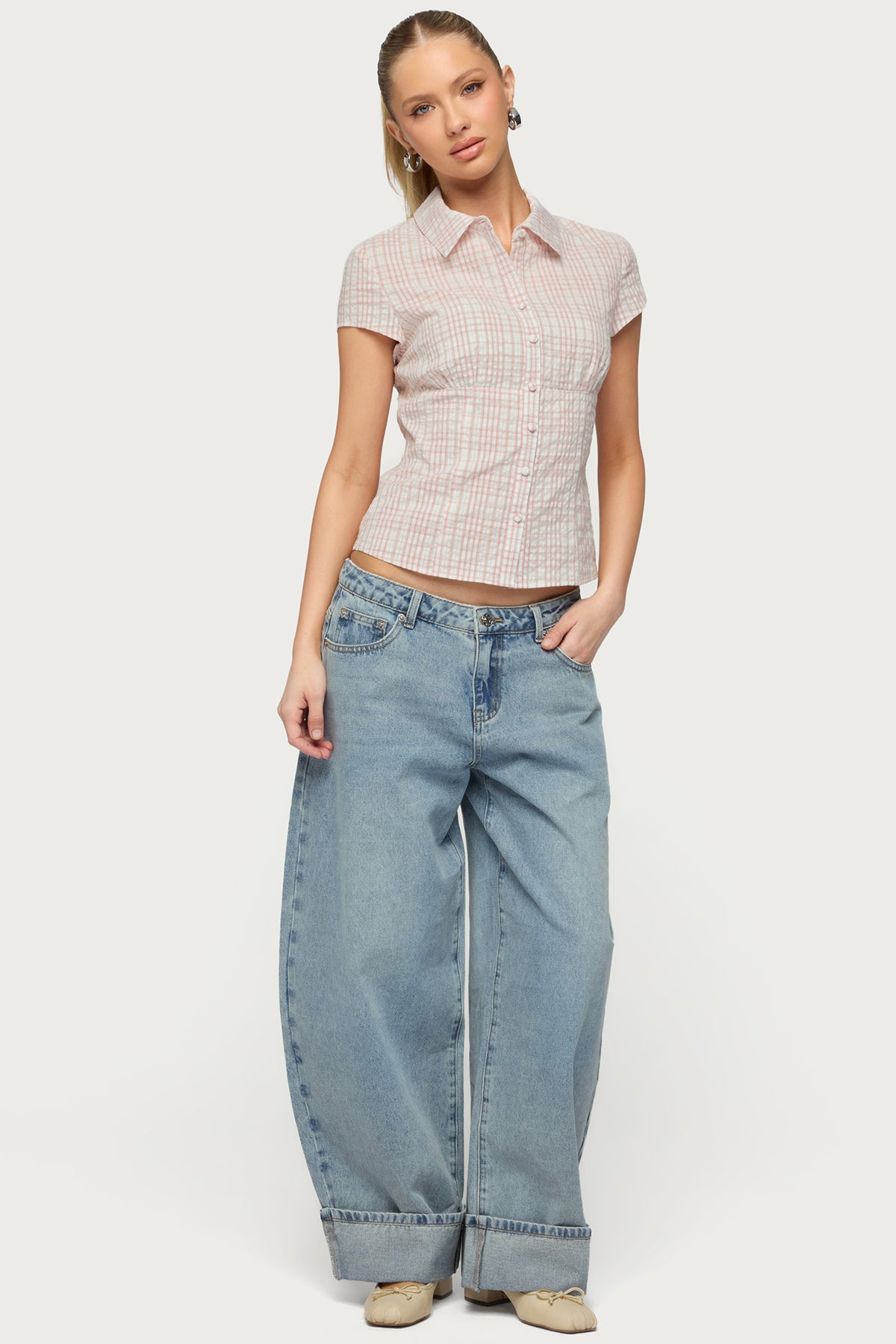 Petite Kella Low Rise Baggy Jeans - Image 5