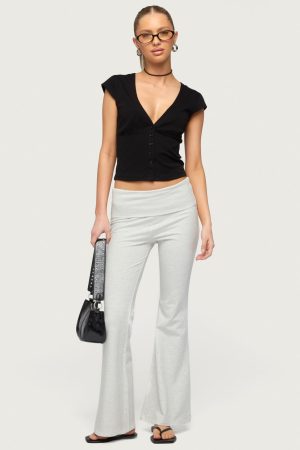 Petite Naomi Foldover Flared Leggings
