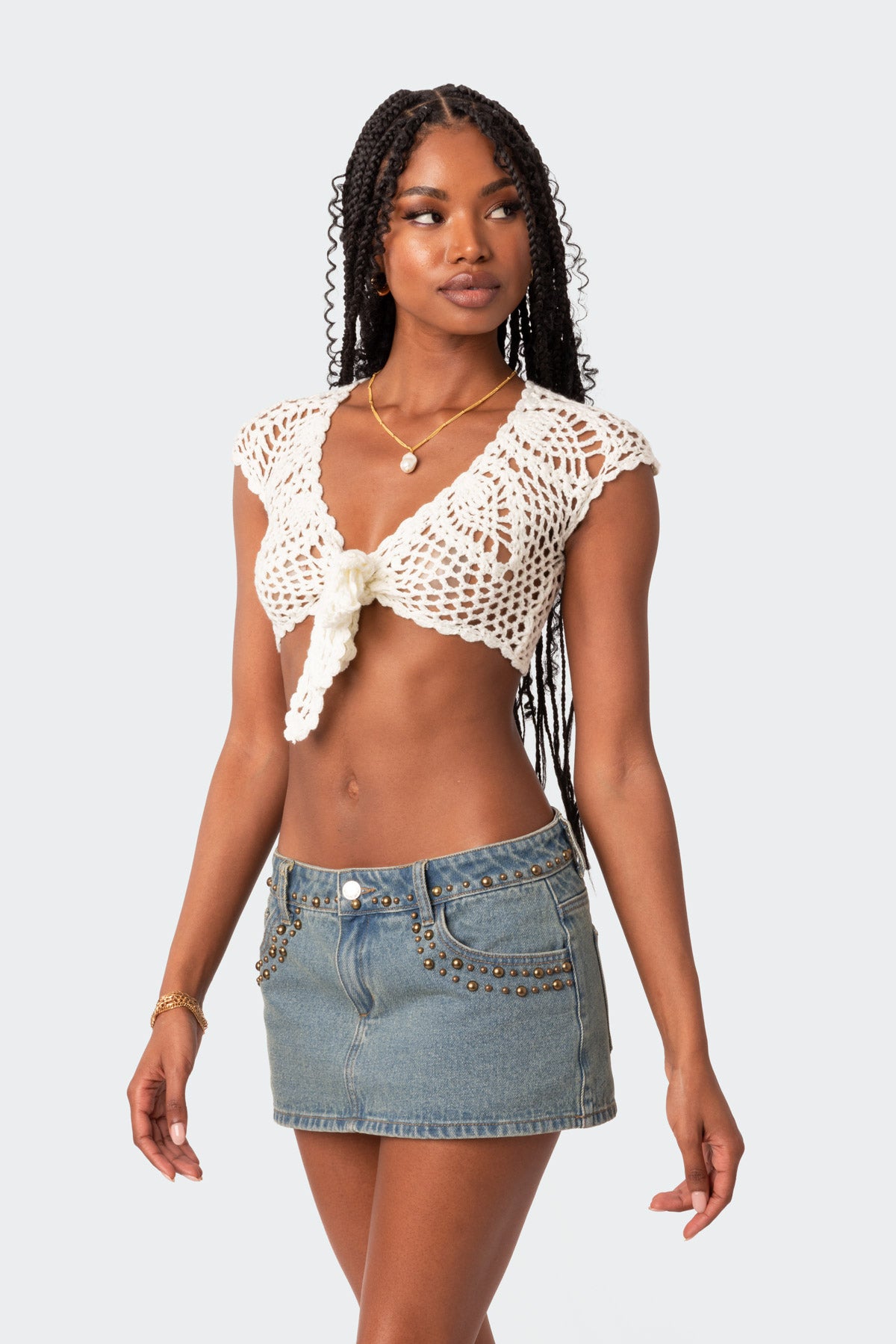 Rocco Tie Front Crochet Top - Image 4