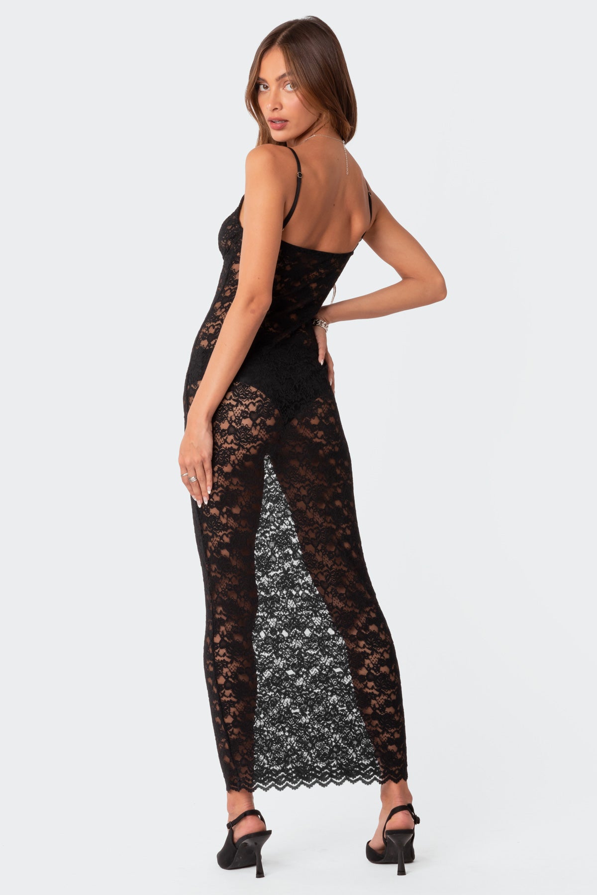 Xandra Sheer Lace Maxi Dress - Image 4