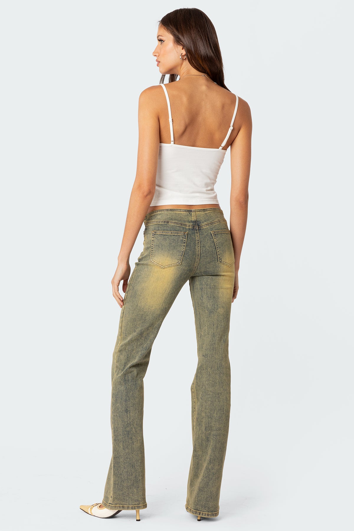 Maris Low Rise Washed Flared Jeans - Image 5