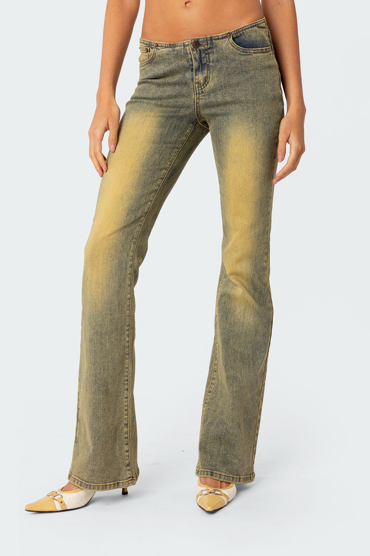 Maris Low Rise Washed Flared Jeans - Image 2