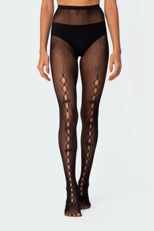 Bowtie Cutout Tights
