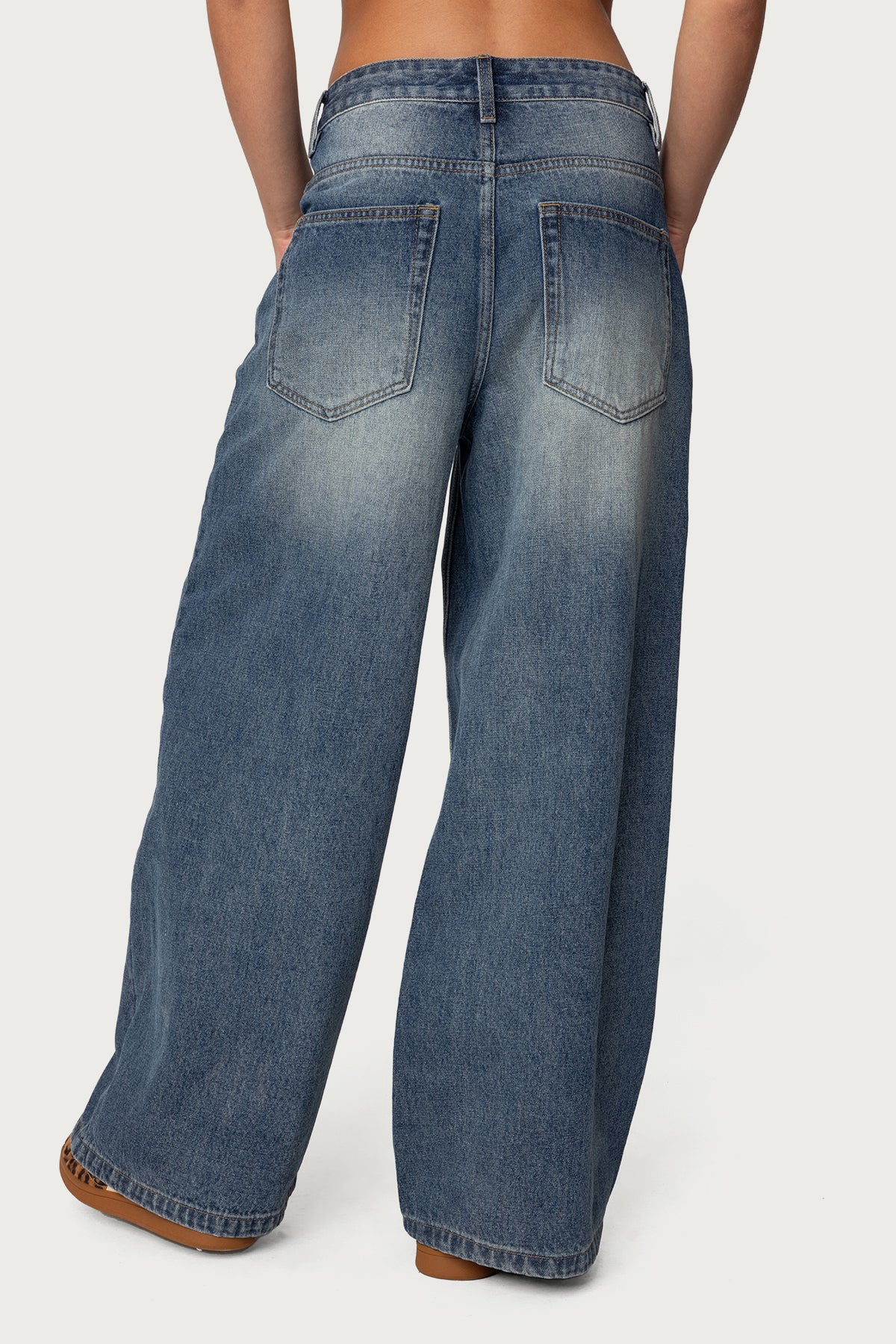 Skater Girl Washed Low Rise Baggy Jeans - Image 5