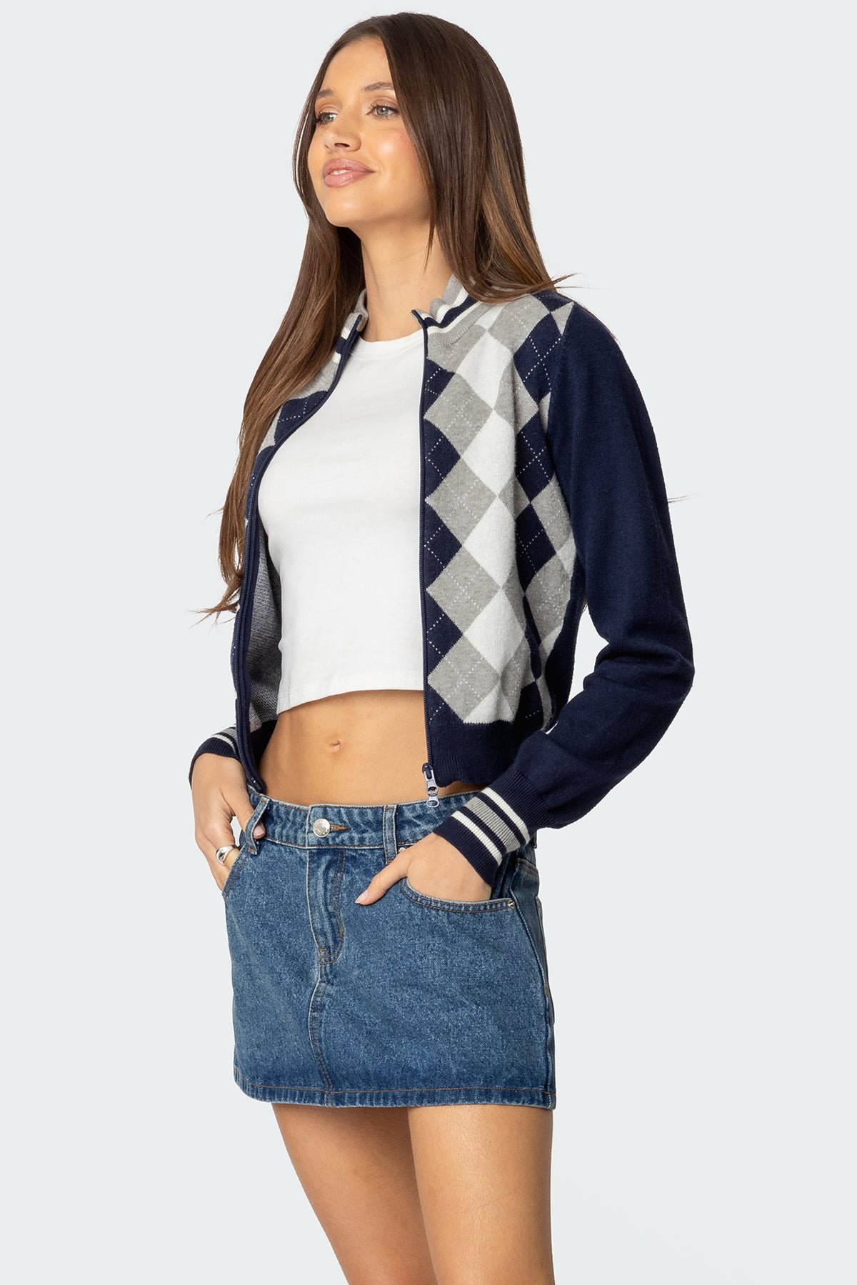 Madisen Argyle Knit Cardigan - Image 3