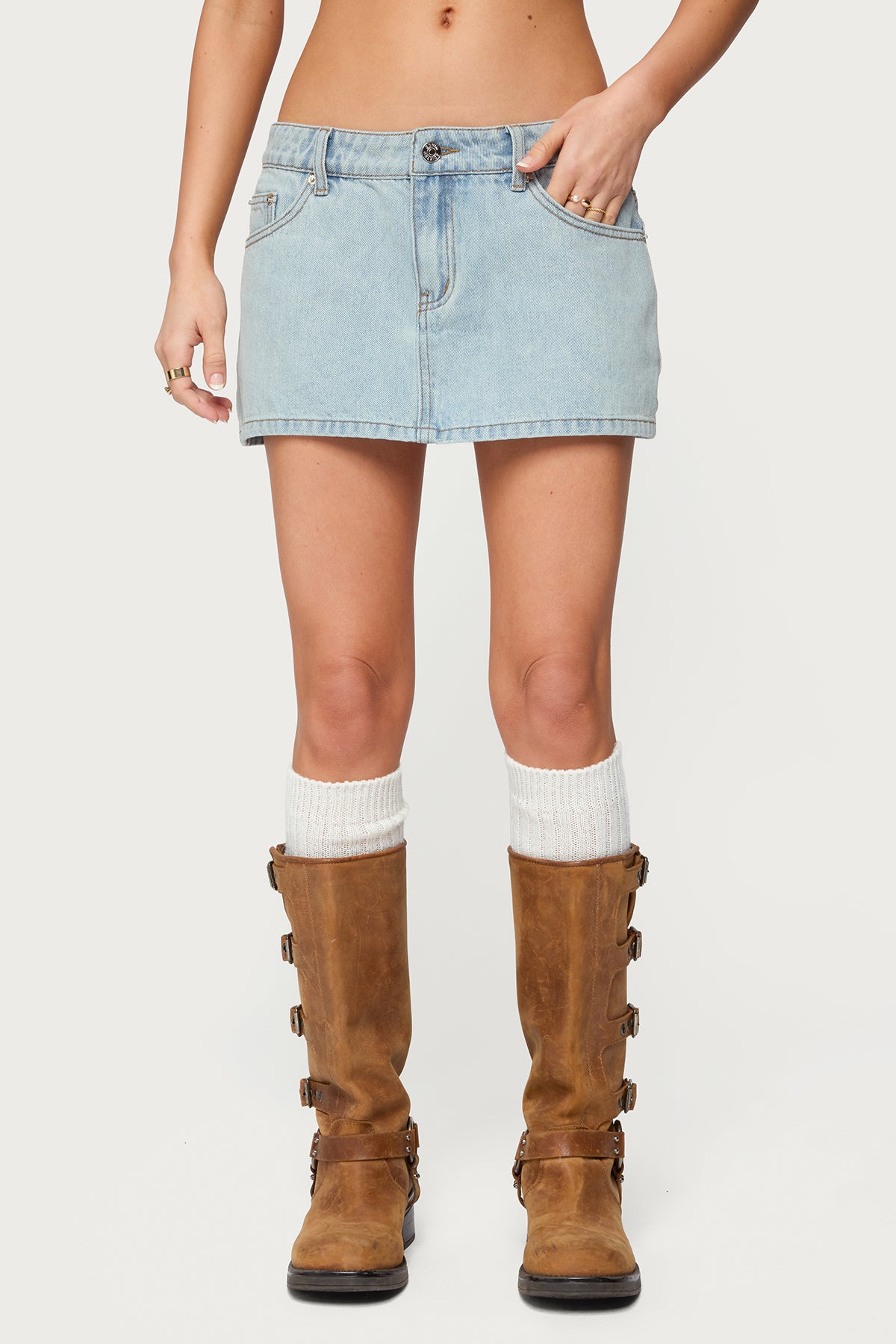 Petite Chiara Denim Micro Skirt - Image 2