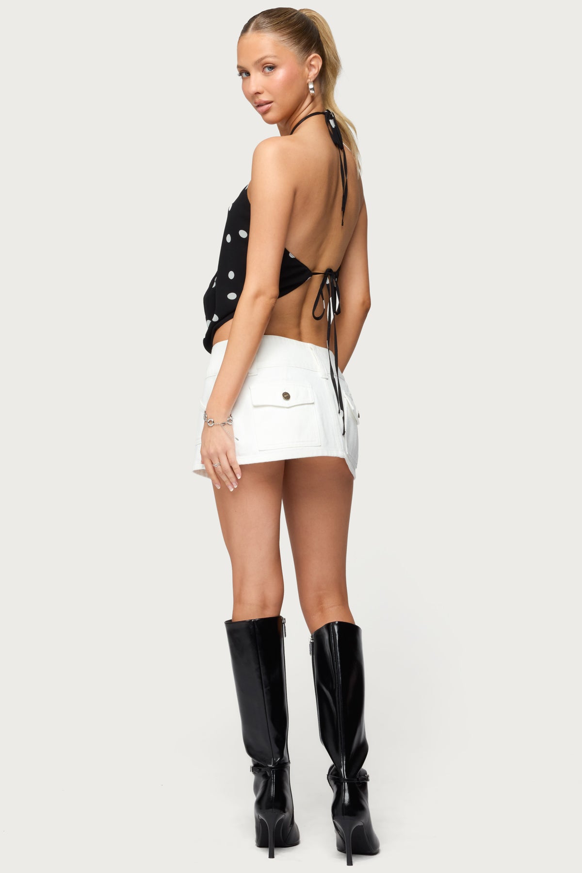 Chiffon Backless Cowl Neck Top - Image 5