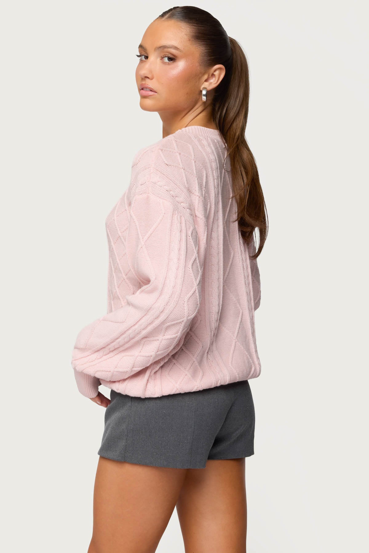 Jessy Cable Knit Oversized Sweater - Image 5