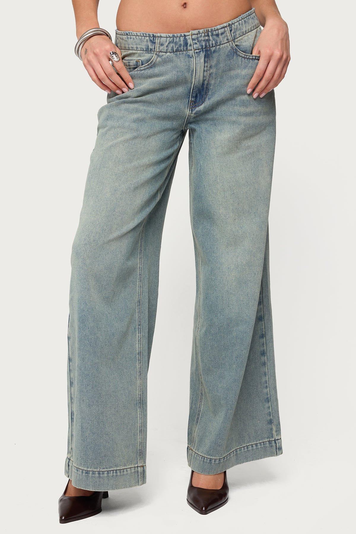Saffie No Waistaband Low Rise Baggy Jeans - Image 2