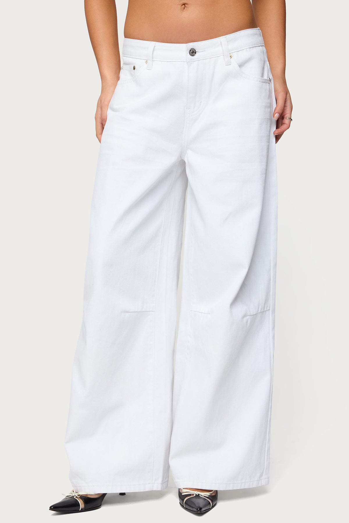Skater Girl Washed Low Rise Baggy Jeans - Image 2