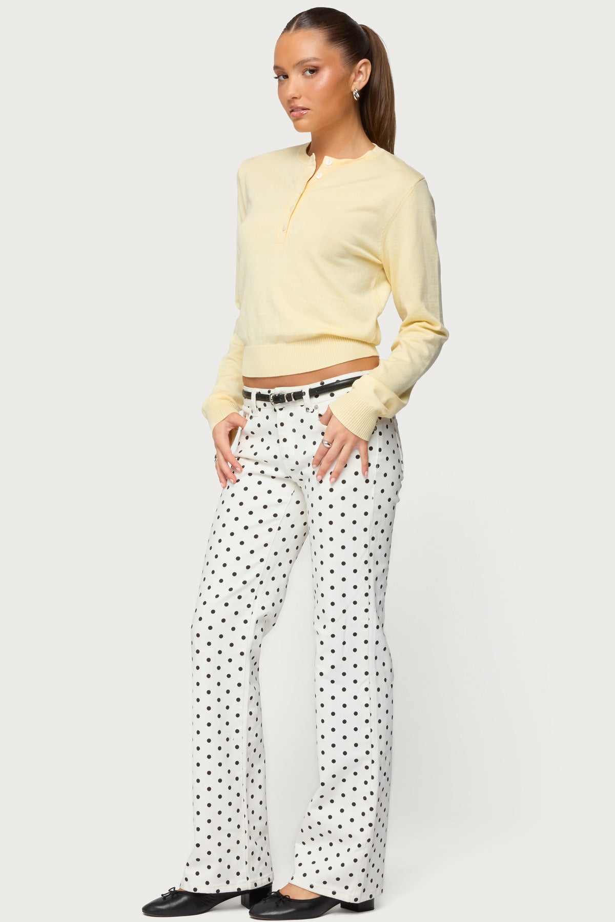 Yolana Henley Light Knit Sweater - Image 4
