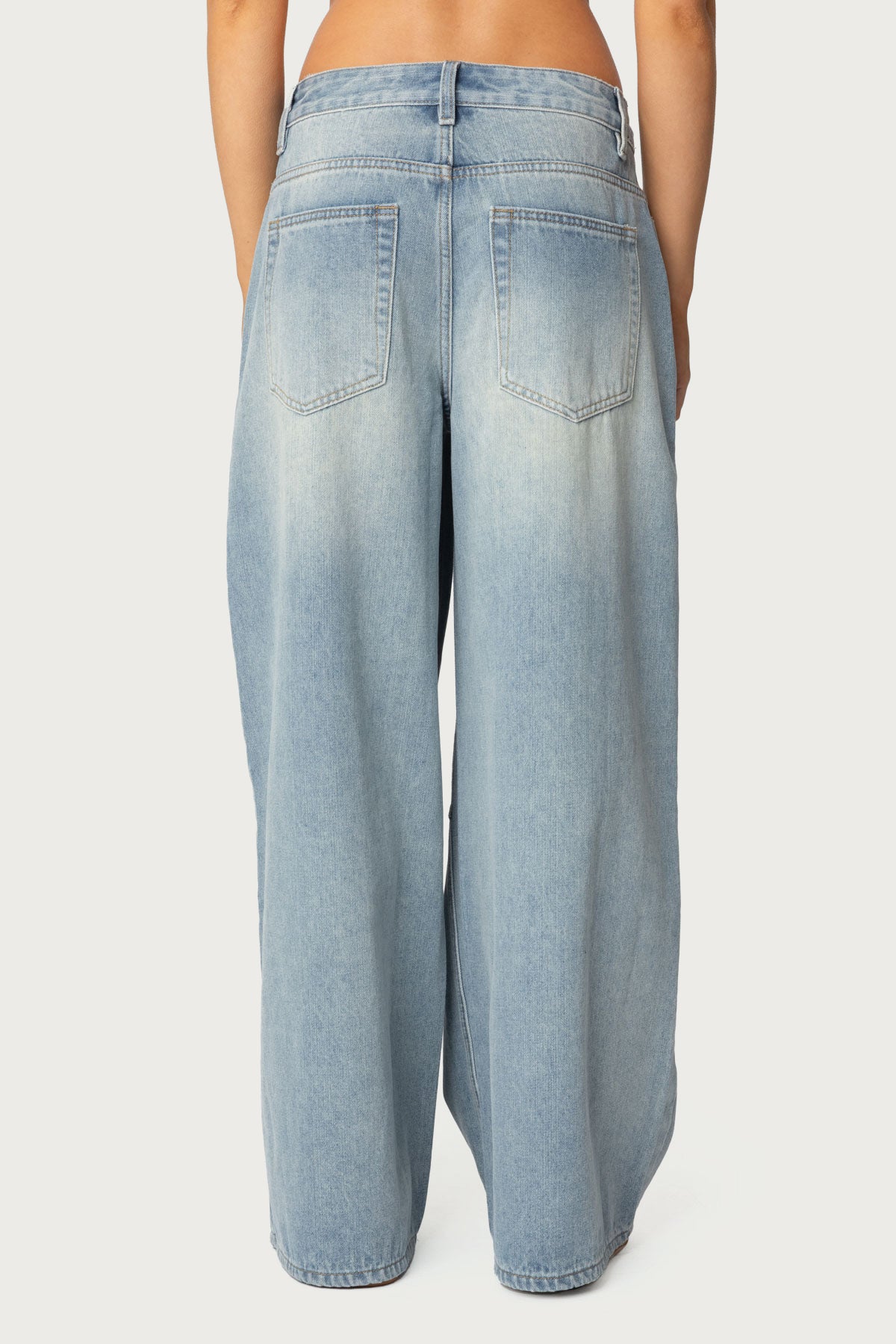 Skater Girl Washed Low Rise Baggy Jeans - Image 4