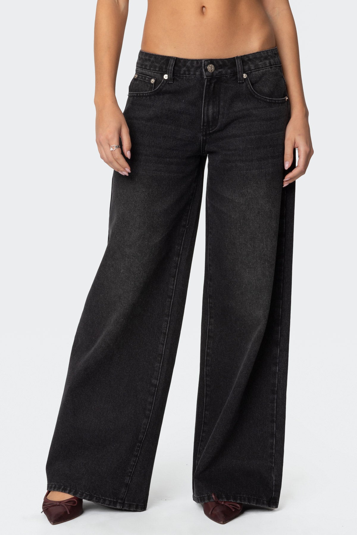 Vyxen Vintage Washed Low Rise Baggy Jeans - Image 2