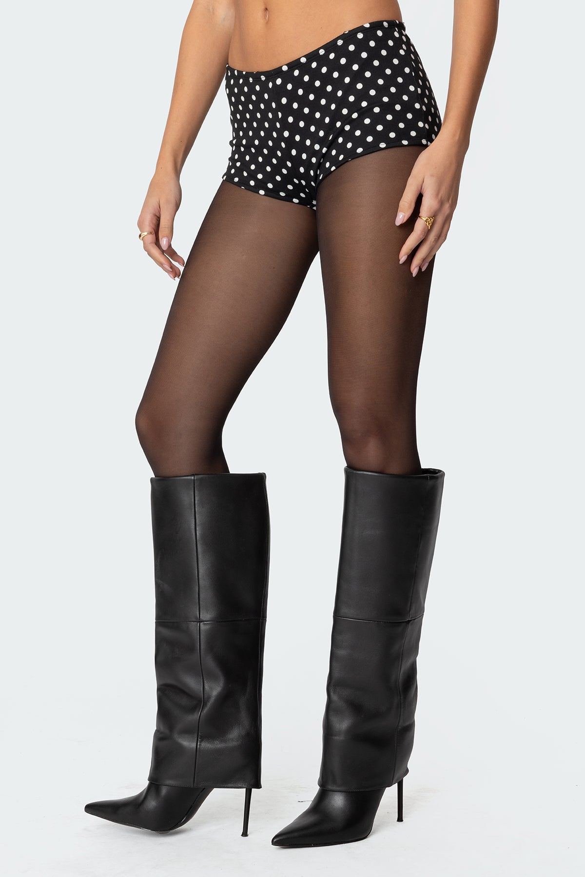 Maxene Polka Dot Micro Shorts - Image 3