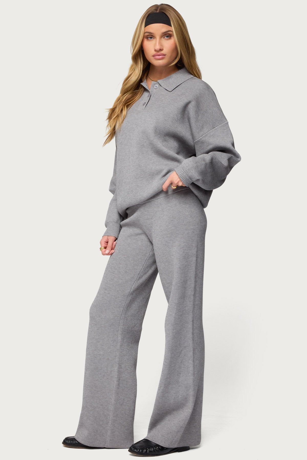 Lorie Oversized Knit Polo Sweater - Image 4