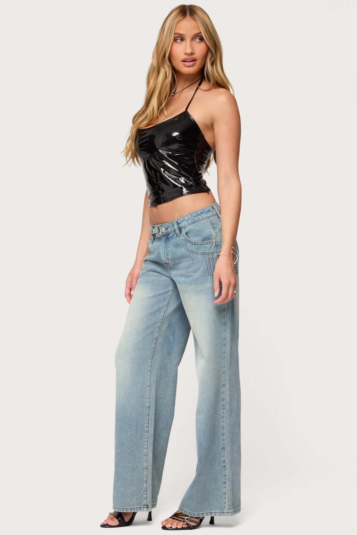 Celia Washed Low Rise Baggy Jeans - Image 3