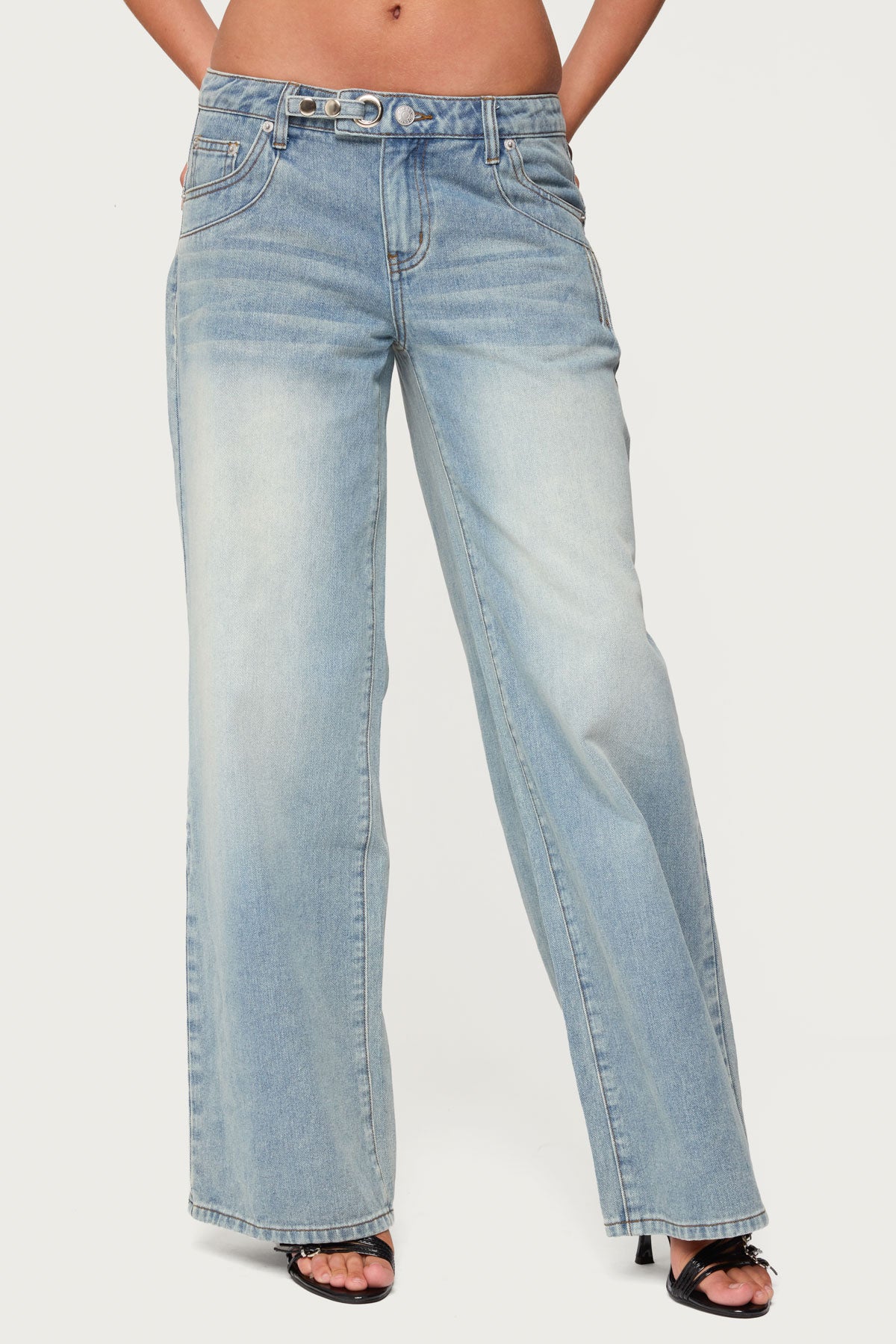 Celia Washed Low Rise Baggy Jeans - Image 2