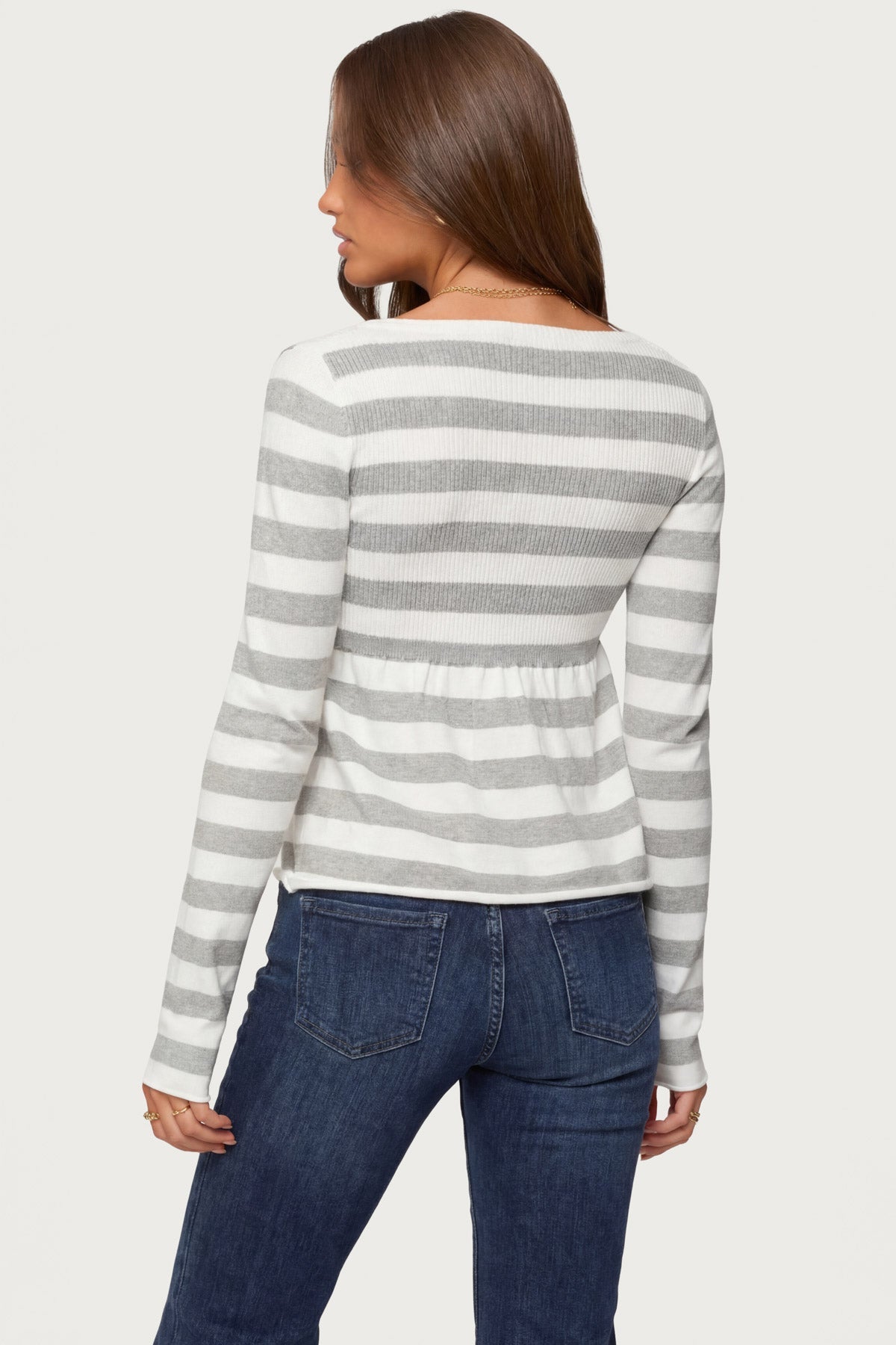 Lockie Striped Knit Babydoll Top - Image 4