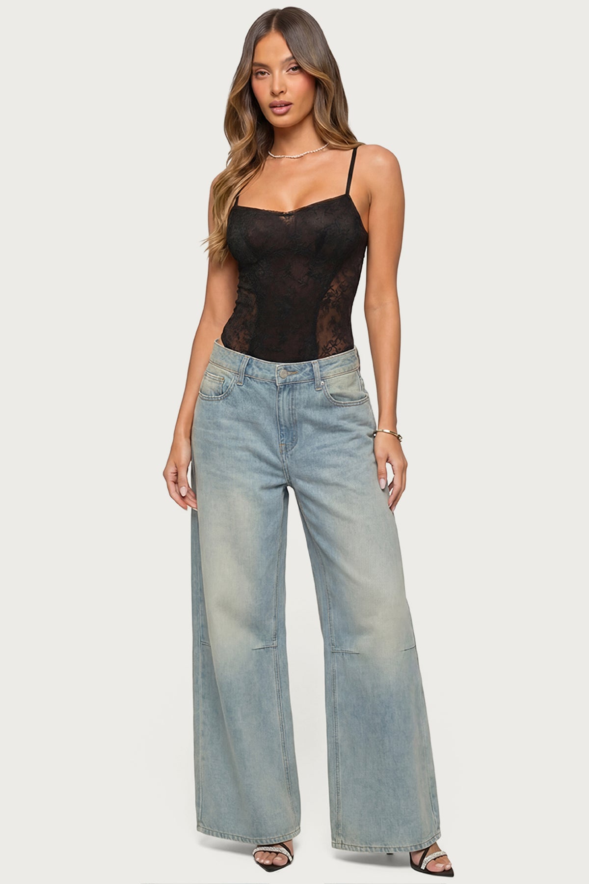 Carinna Sheer Lace Cutout Bodysuit - Image 5