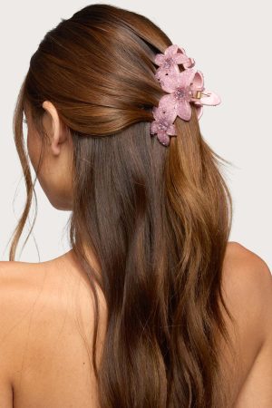 Faux Crystal Flower Hair Clip