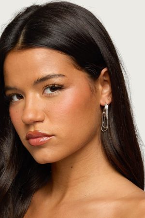 Dangling Chain Hoop Earrings
