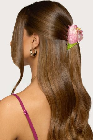 Iridescent Rose Claw Clip