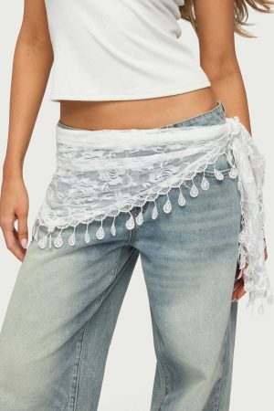 Lover Floral Sheer Lace Waist Scarf