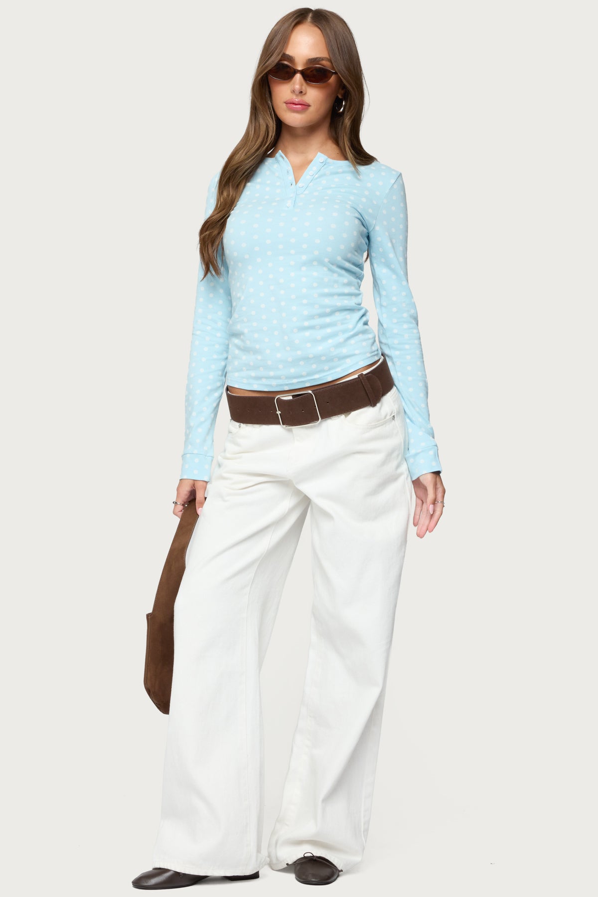 Keana Polka Dot Henley Top - Image 2