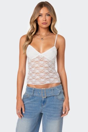 Eira Sheer Lace Tank Top