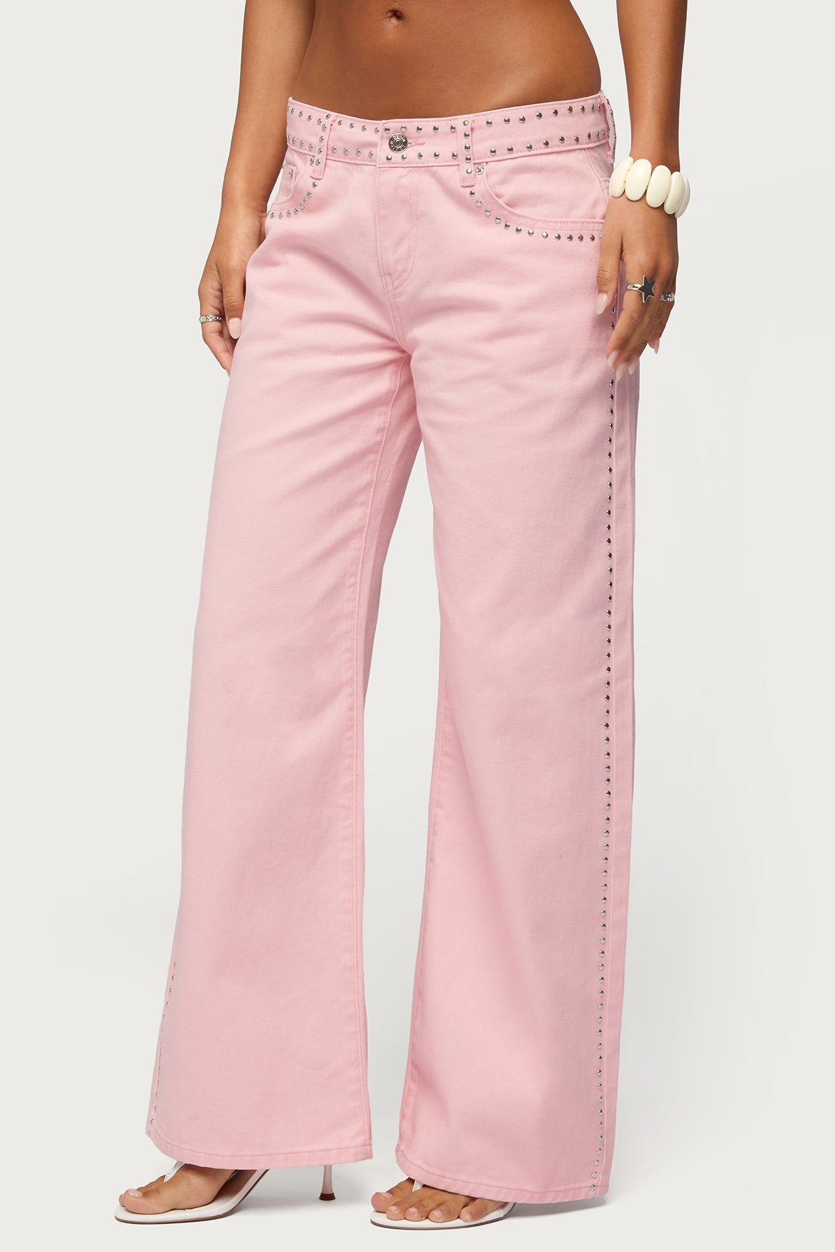 Quincy Studded Low Rise Baggy Jeans - Image 4