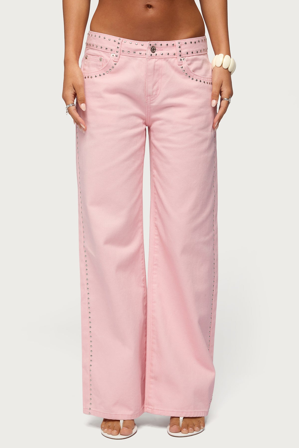 Quincy Studded Low Rise Baggy Jeans - Image 2