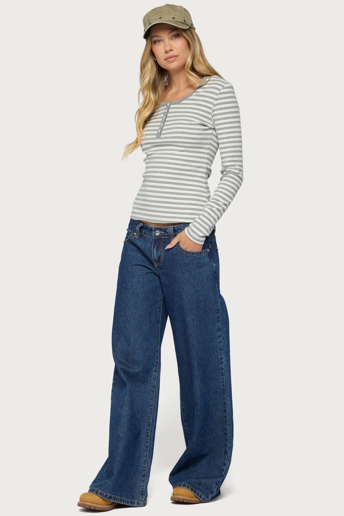 Roma Striped Henley Top - Image 4