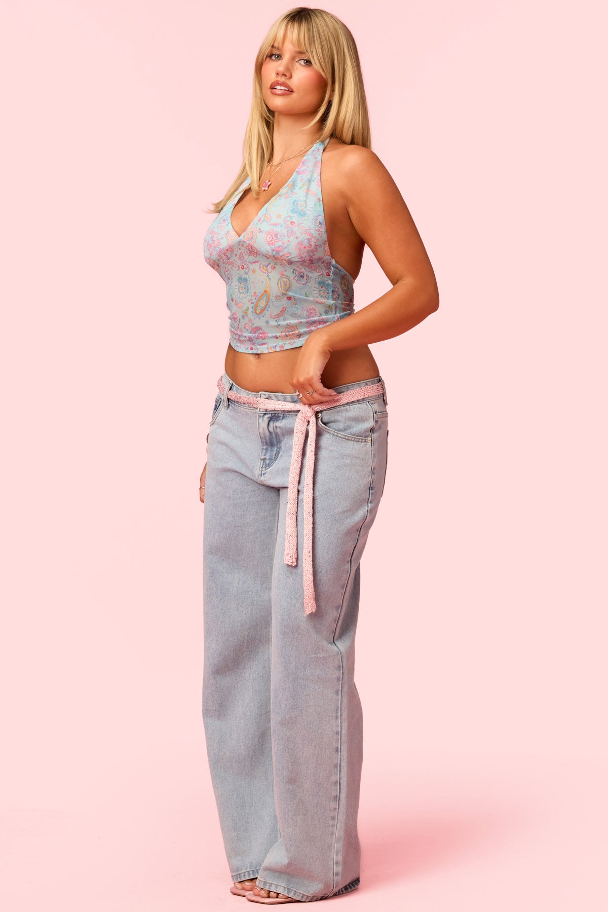 Barbie™ Fever Paisley Mesh Halter Top - Image 4