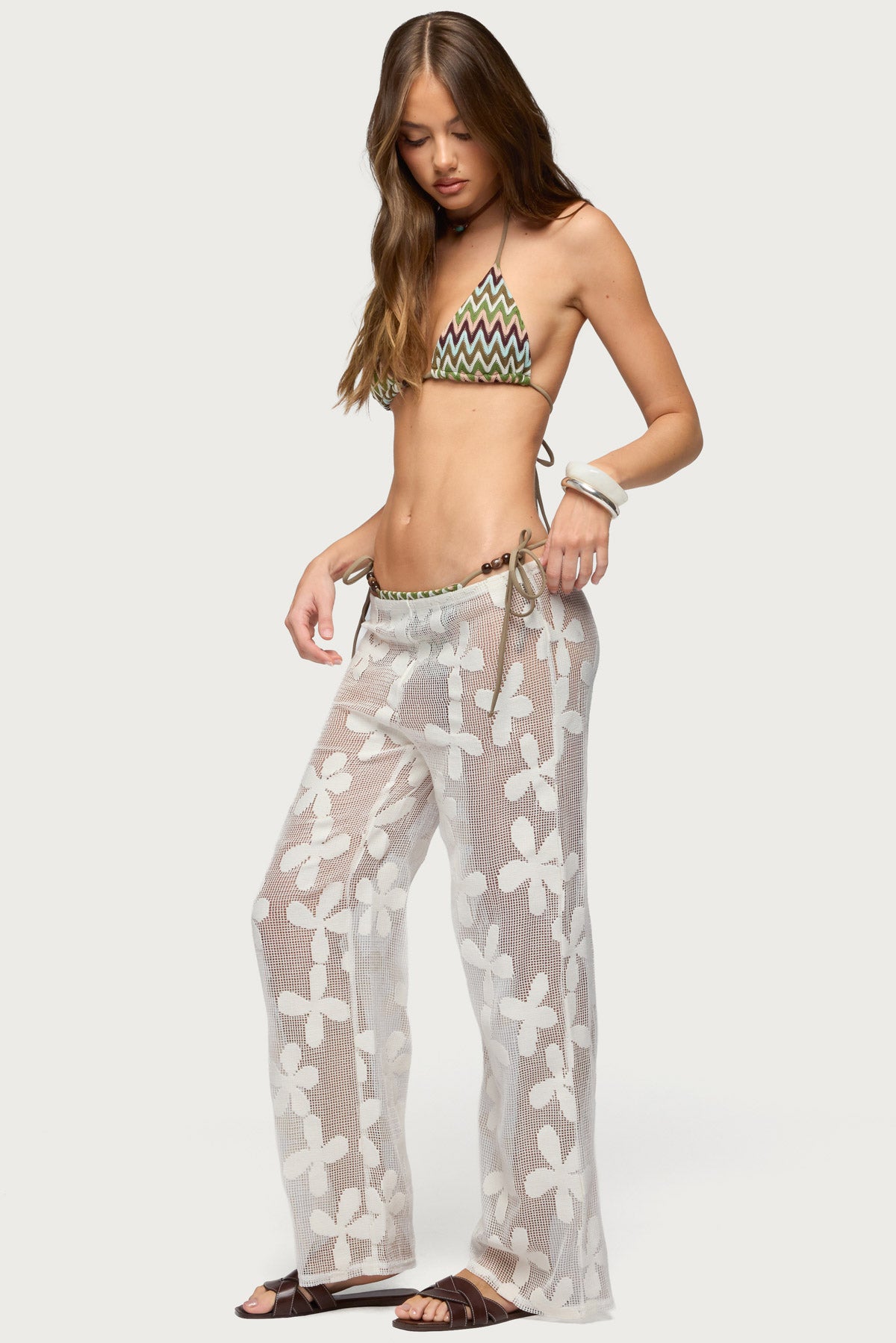 Candace Floral Texured Sheer Pants - Image 3