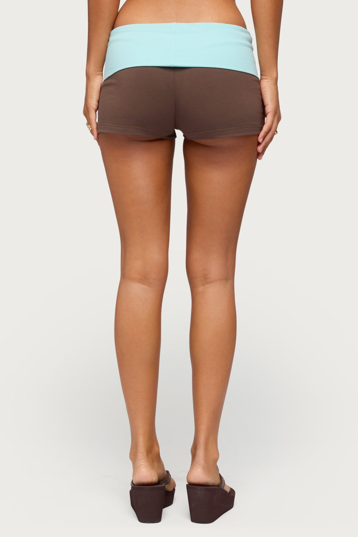 Emmey Contrast Foldover Shorts - Image 4