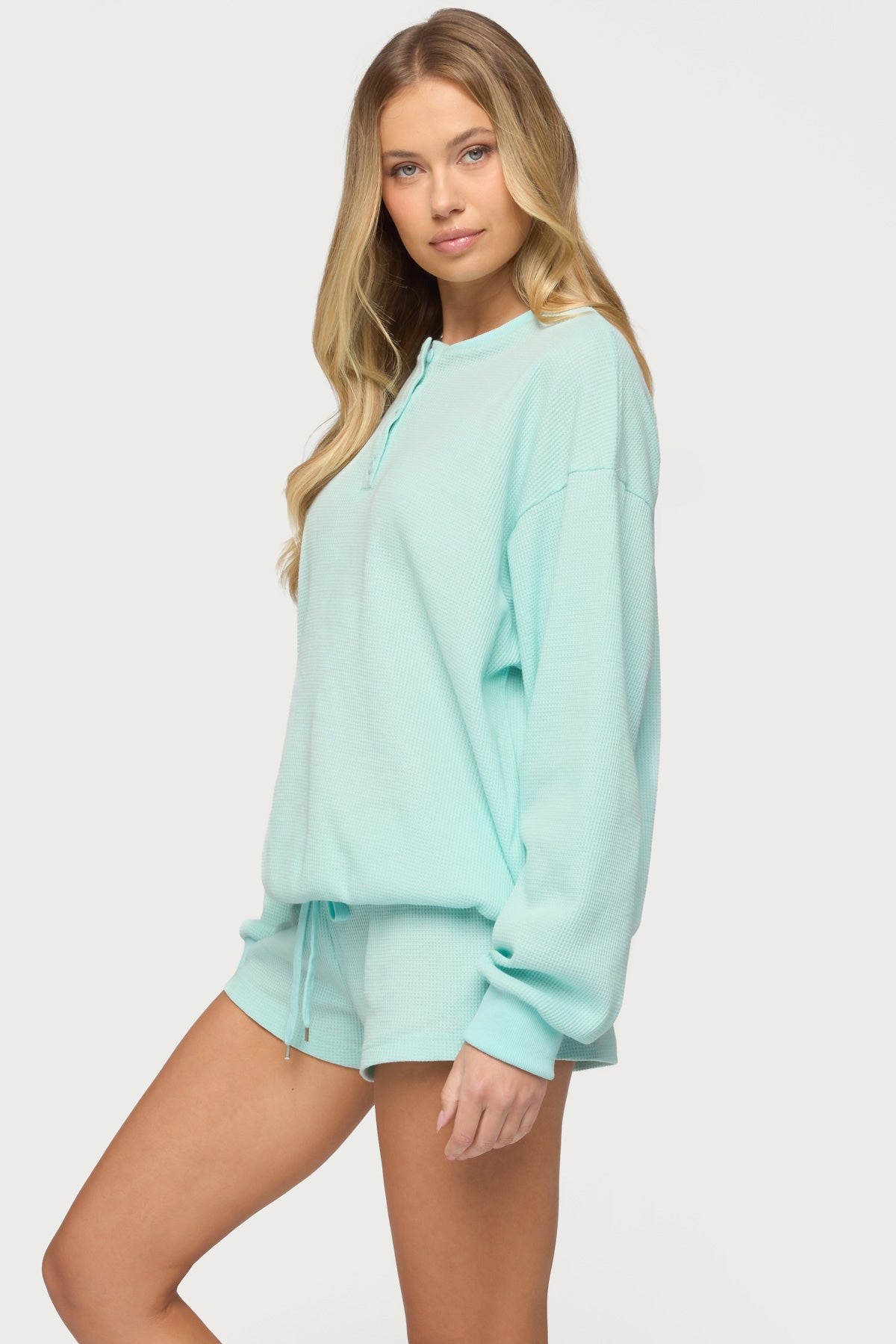 Baila Waffle Henley Top - Image 3