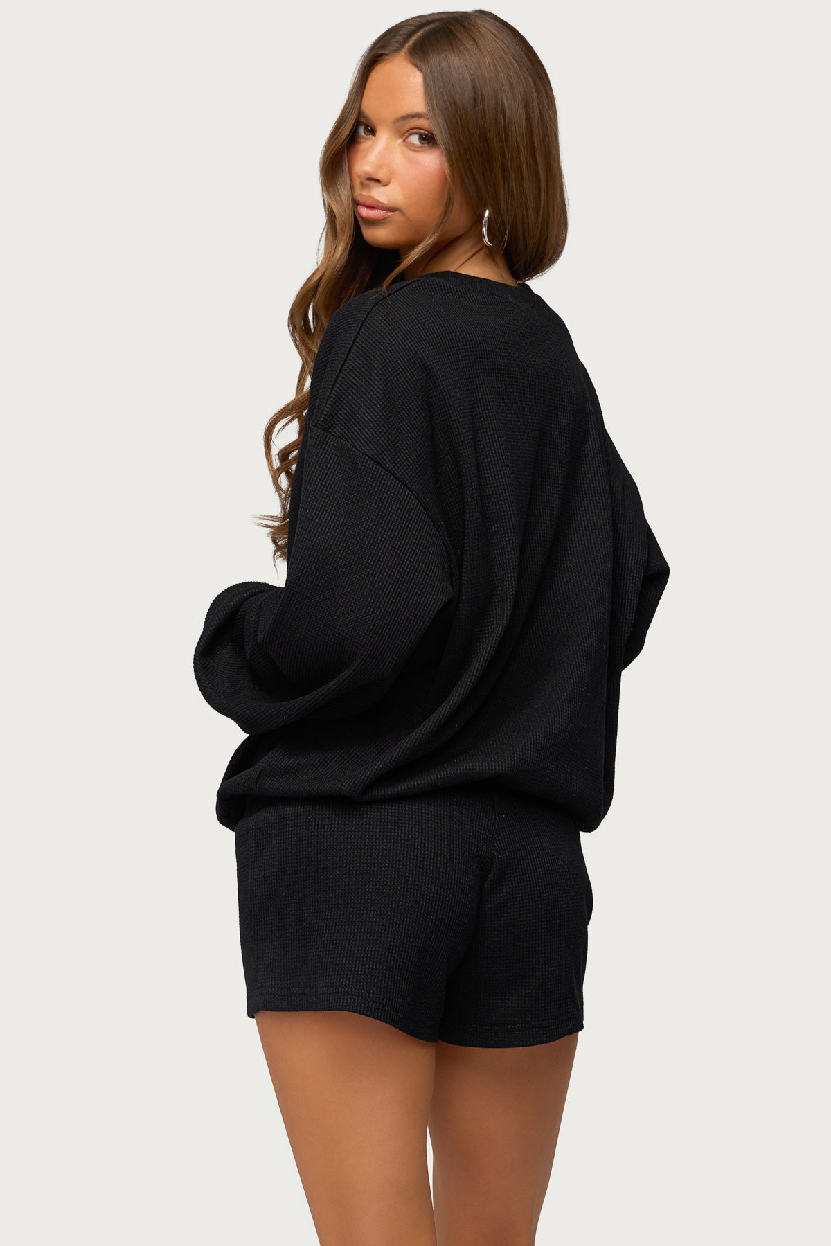 Baila Waffle Henley Top - Image 5