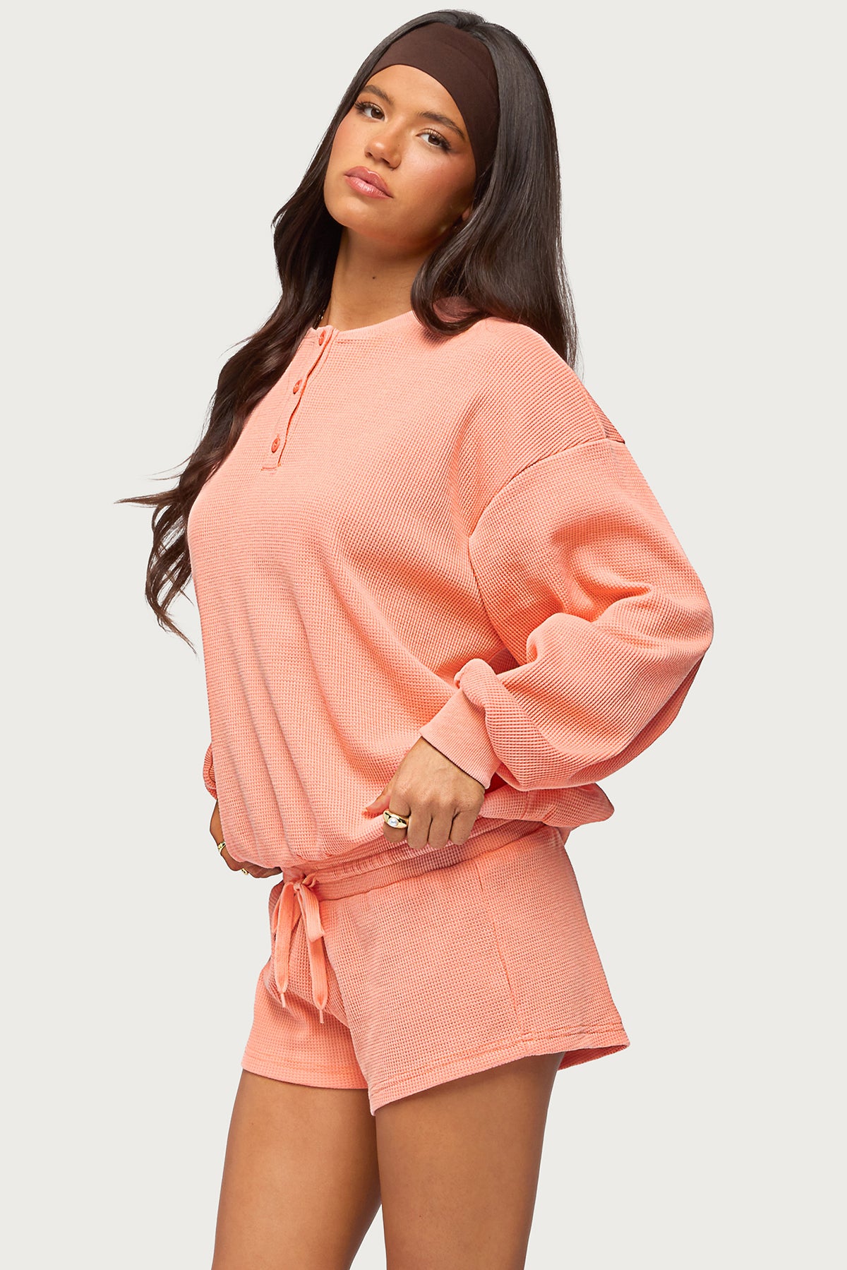 Baila Waffle Henley Top - Image 3
