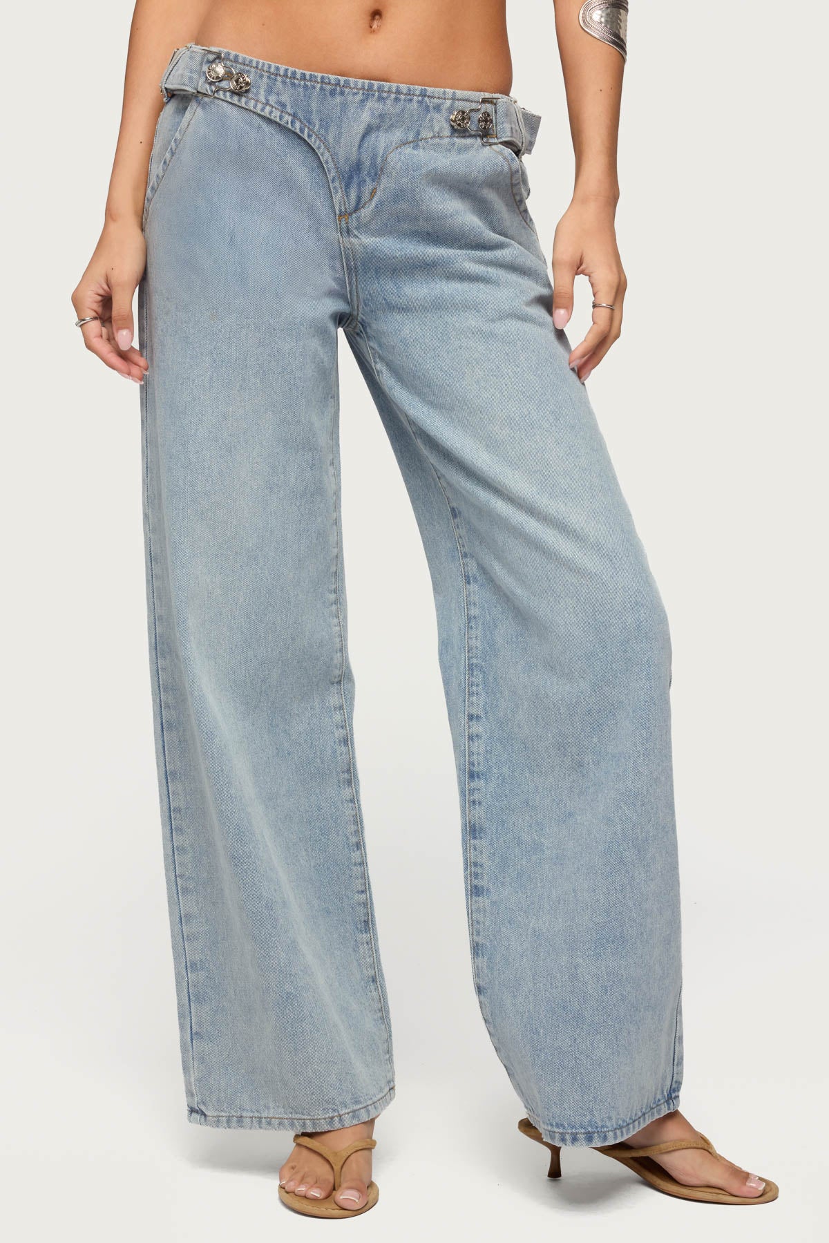 Buckled Low Rise Baggy Jeans - Image 3