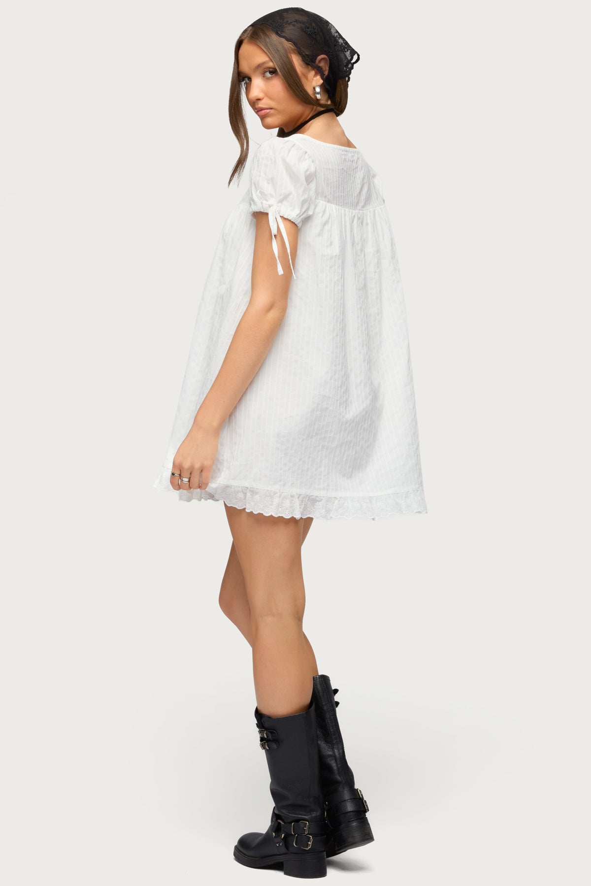 Sepid Striped Cotton Mini Dress - Image 4