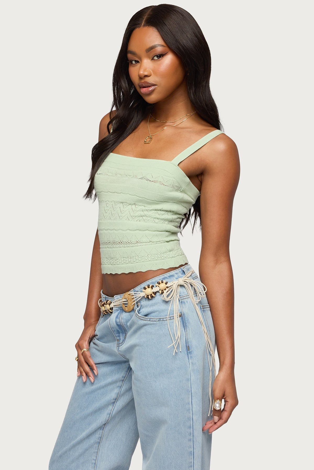 Naia Pointelle Knit Tank Top - Image 3