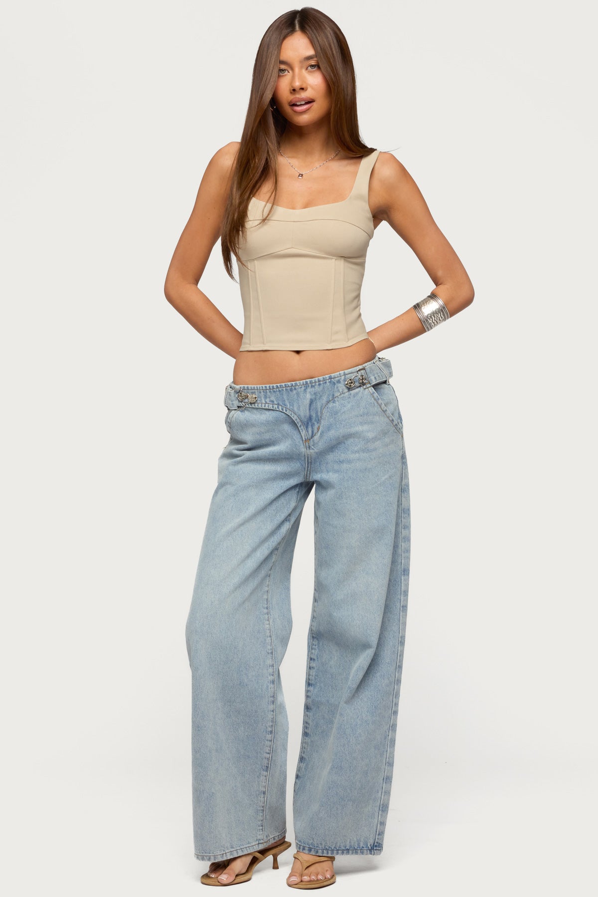 Buckled Low Rise Baggy Jeans - Image 5