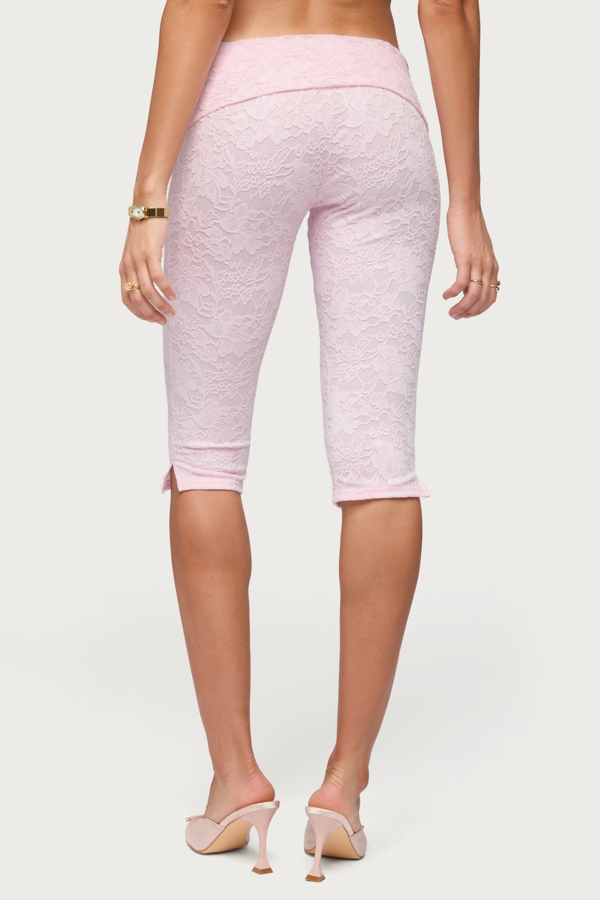 Talisa Foldover Lace Capri Leggings - Image 5