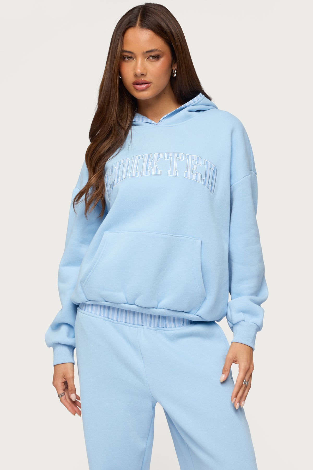 Edikted Core Stripey Oversized Hoodie