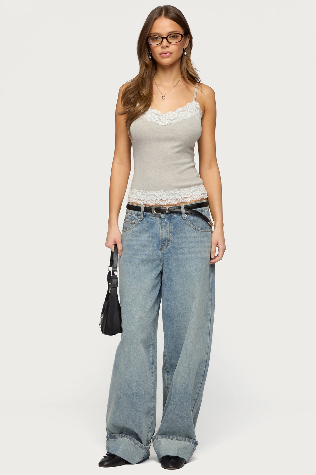 Vieve Contrast Lacey Tank Top - Image 2