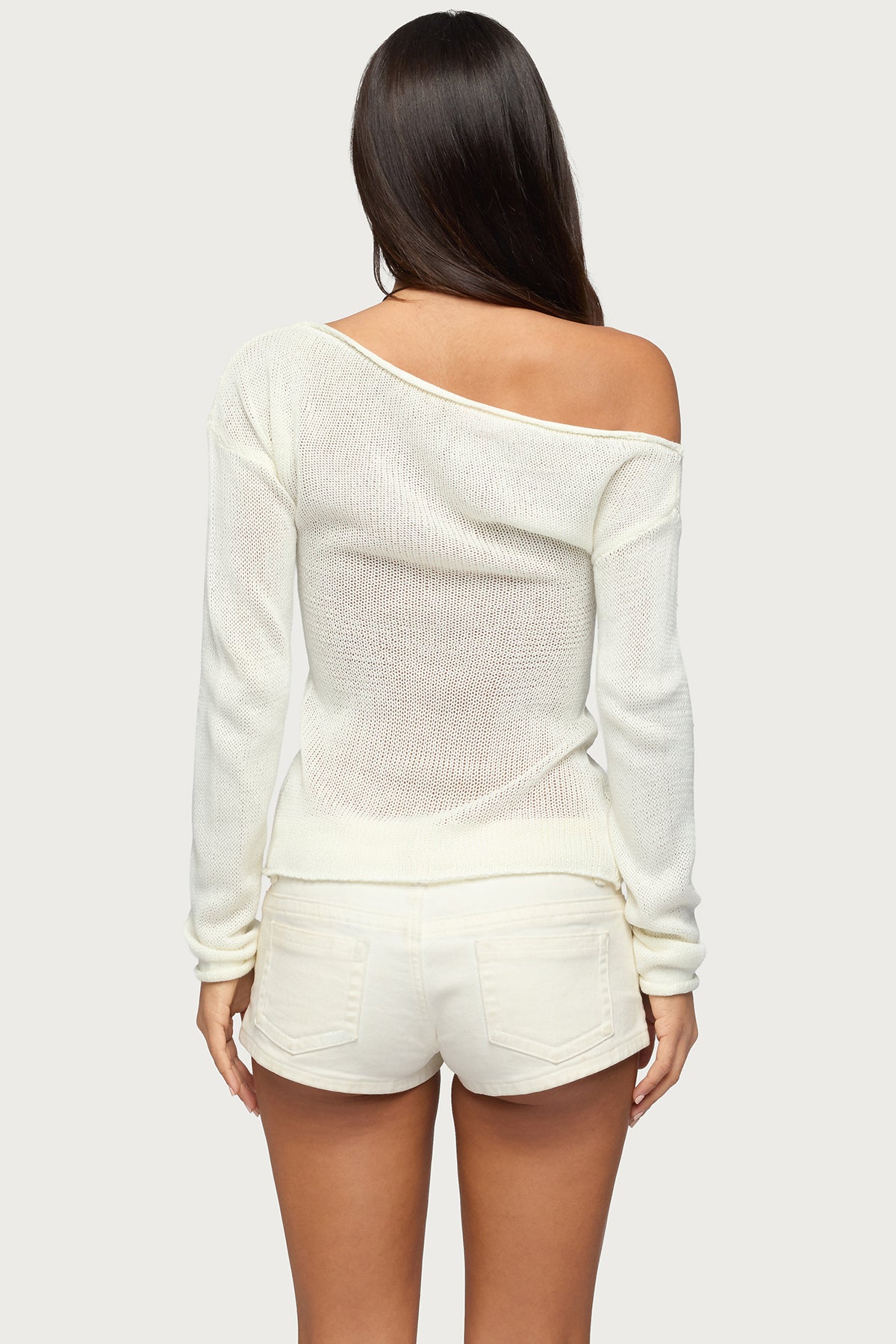 Violete Off Shoulder Sheer Sweater - Image 5