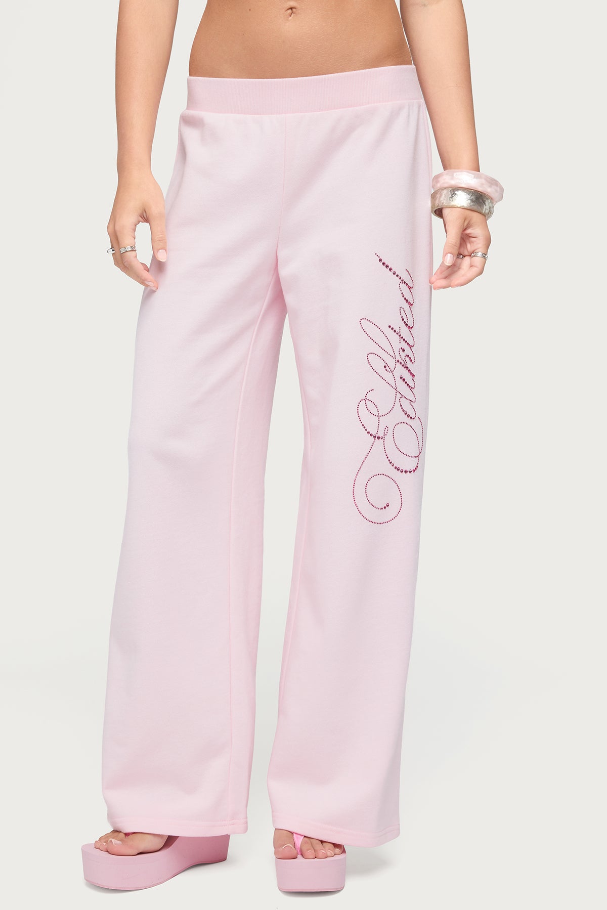 Edikted Studio Rhinestone Sweatpants - Image 2
