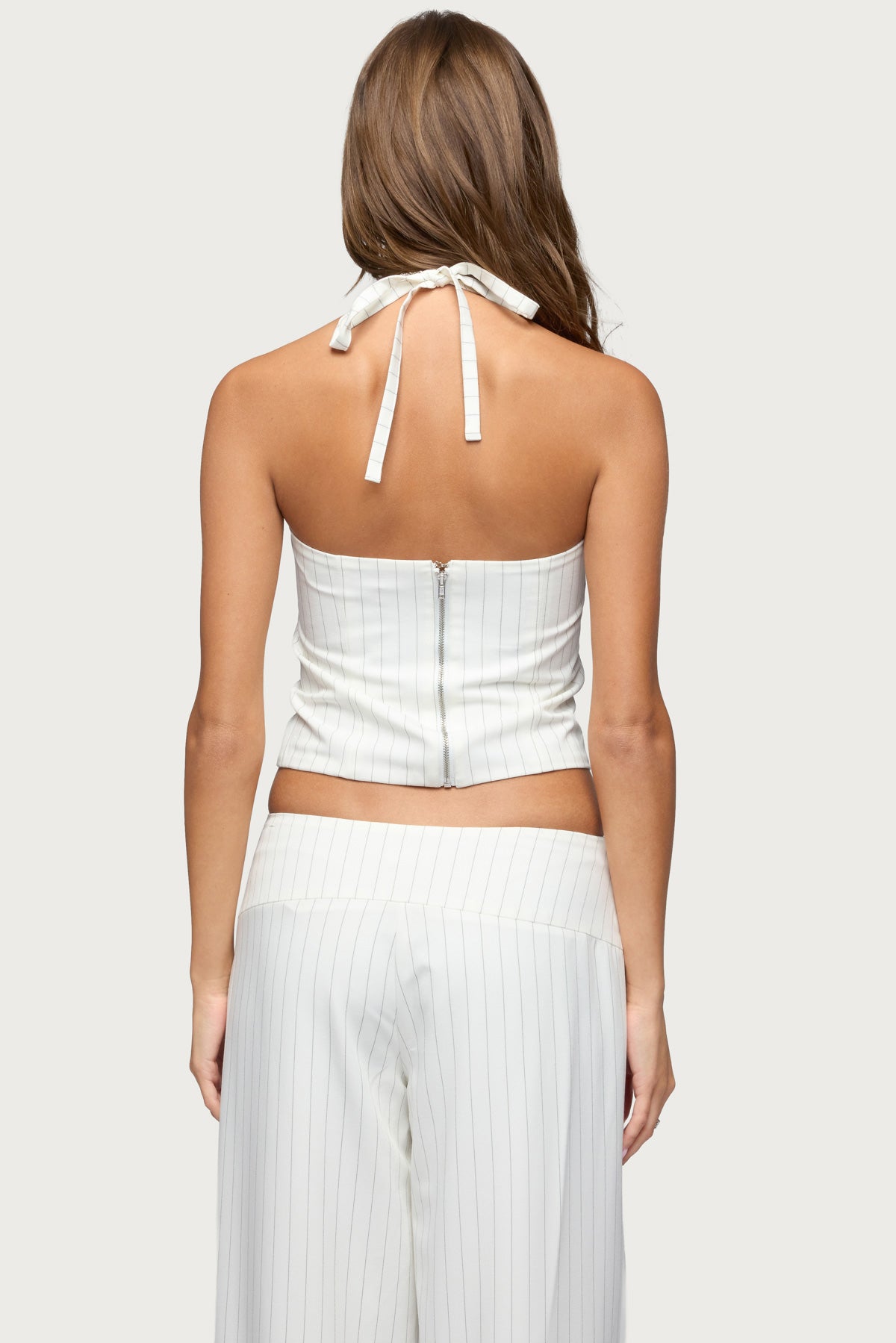 Parker Pinstripe Halter Top - Image 5