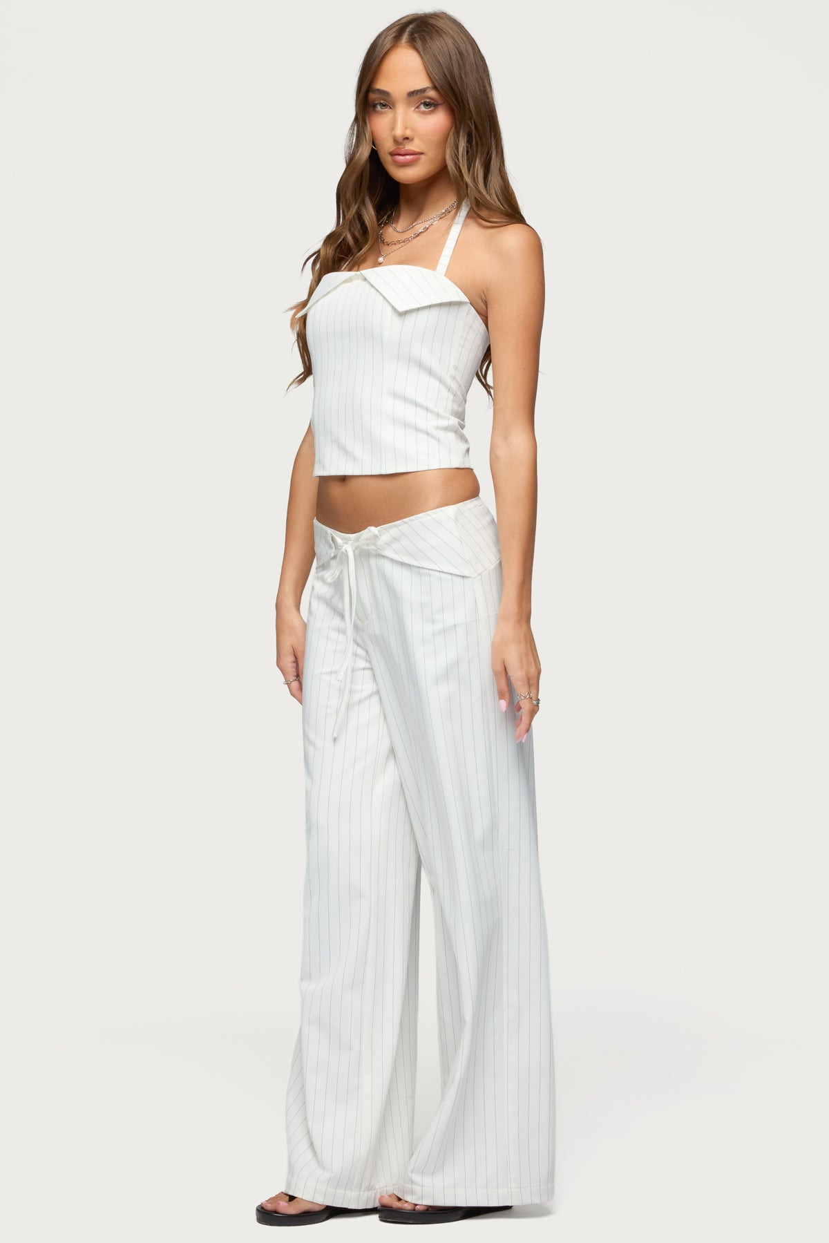 Parker Pinstripe Tie Belt Pants - Image 3